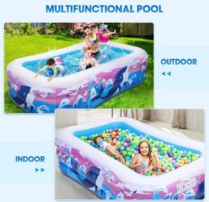 PISCINA INFLABLE FAMILIAR — AZUL CON ROSA