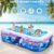 PISCINA INFLABLE FAMILIAR — AZUL CON ROSA