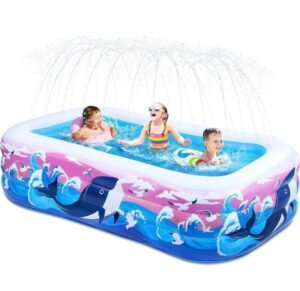 PISCINA INFLABLE FAMILIAR — AZUL CON ROSA