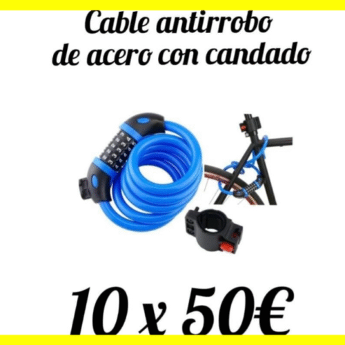 CABLE ANTIROBO DE ACERO CON CANDADO